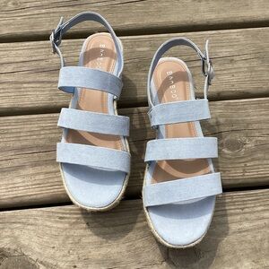 BAMBOO Sky Blue Espadrille Sandals -7.5